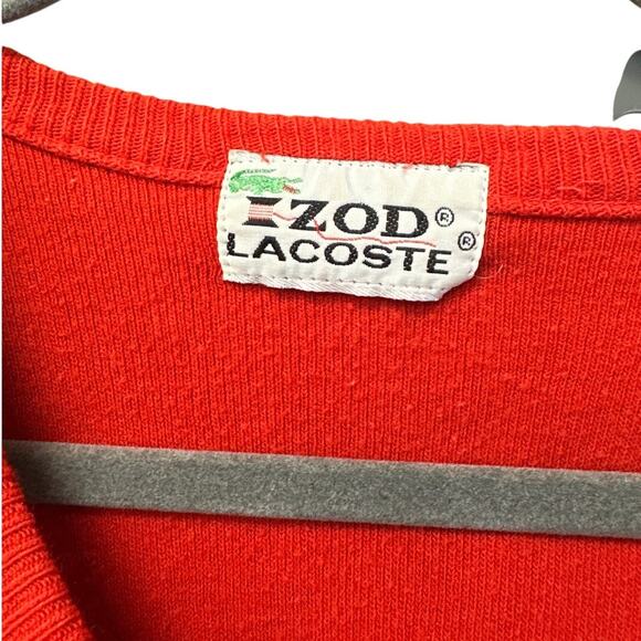 1960s Vintage Izod Lacoste Cashmere Wool V-Neck Pullover Sweater Red - Picture 2 of 12